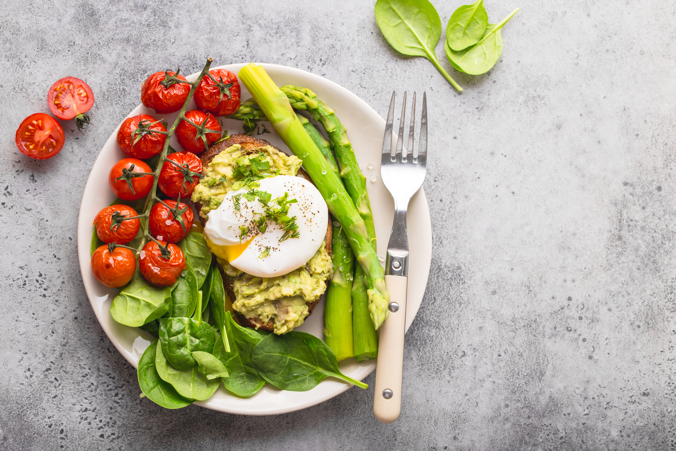 Healthy vegetarian meal plate