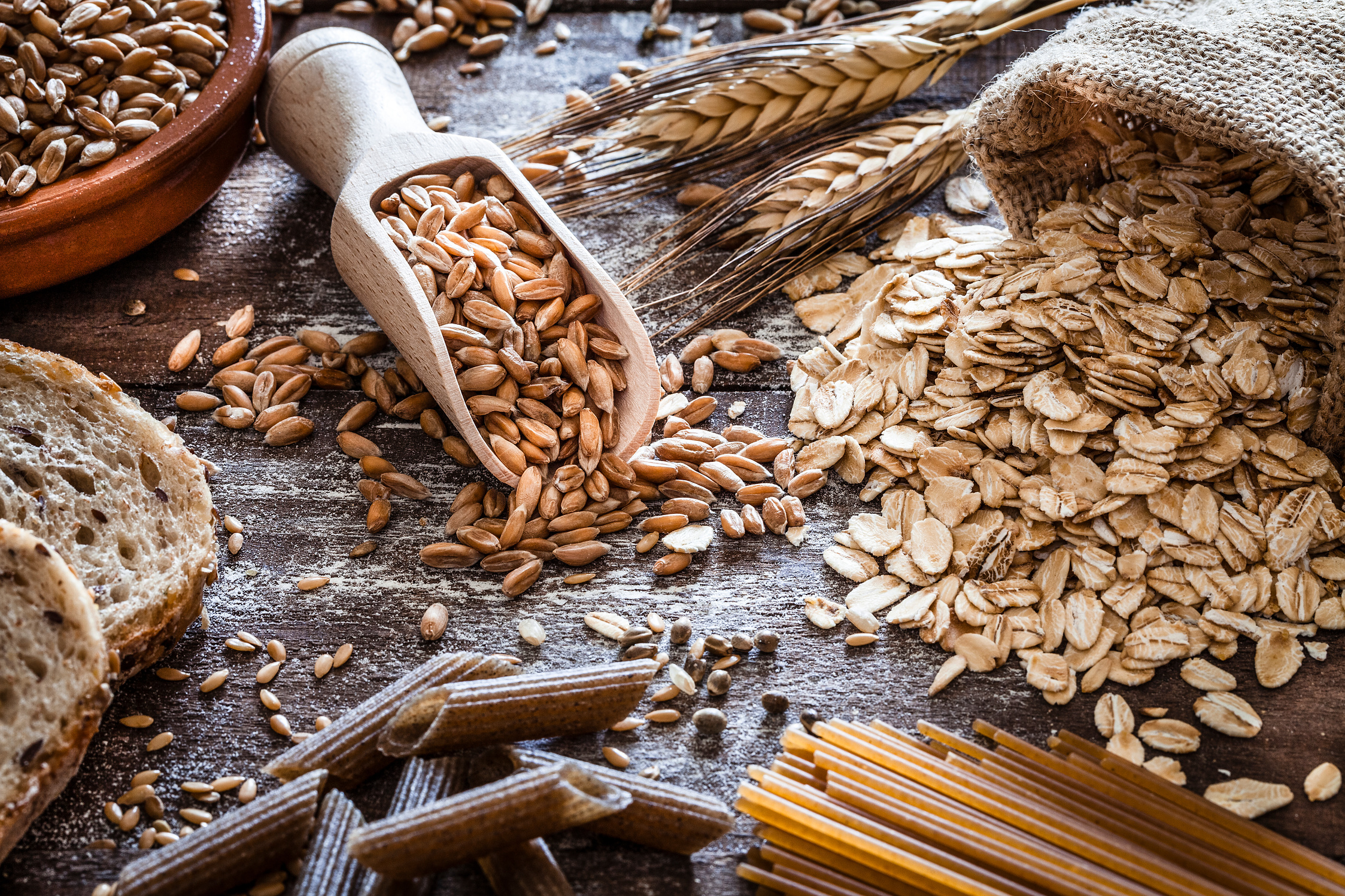 Wholegrain food still life